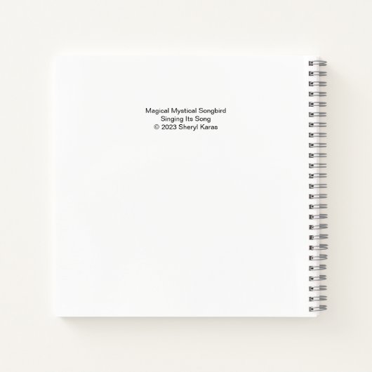 魔法の神秘的な鳴鳥がその歌を歌う ノートブック (裏面)