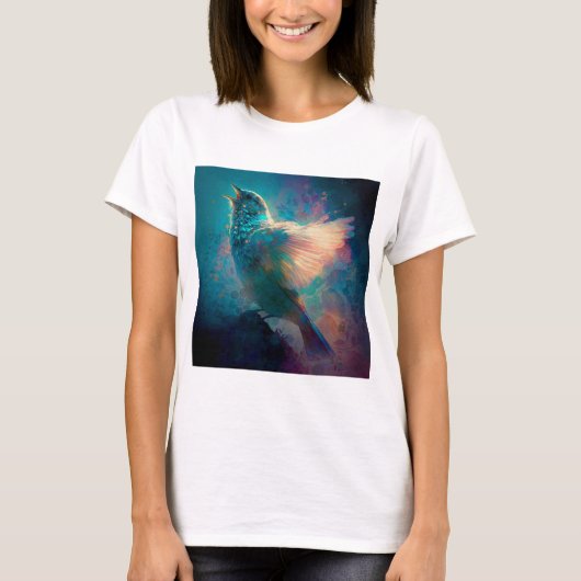 魔法の神秘的な鳴鳥がその歌を歌う Tシャツ (正面)