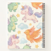 魔法の神話的な生き物のパターン ノートブック (裏面)