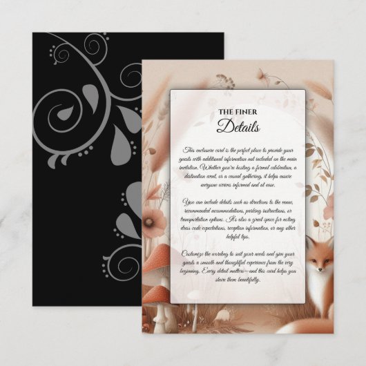 魔法の秋の森のキツネ エンクロージャーカード (正面/裏面)
