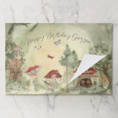 魔法の秋の森の妖精 |誕生日ランチョンマット ペーパーパッド (折り畳み)