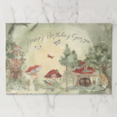 魔法の秋の森の妖精 |誕生日ランチョンマット ペーパーパッド (正面)