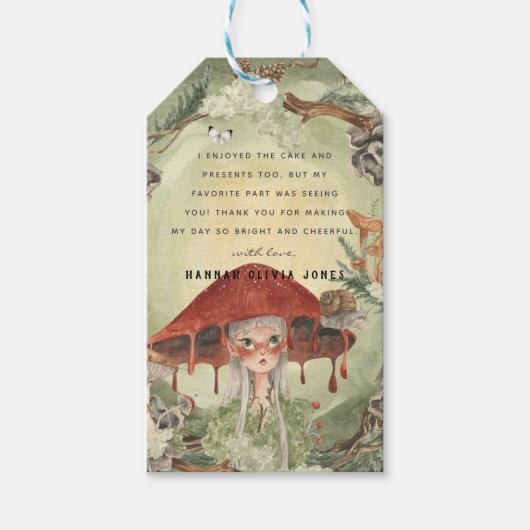 魔法の秋の森の妖精 |誕生日 ギフトタグ (正面)