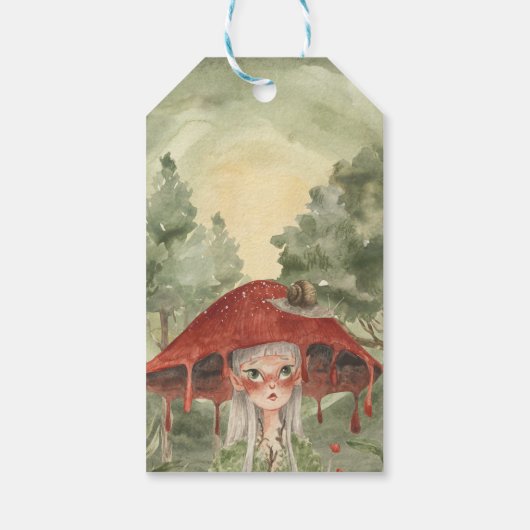 魔法の秋の森の妖精 |誕生日 ギフトタグ (裏面)