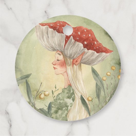 魔法の秋の森の妖精 | 誕生日 フェイバータグ (裏面)