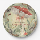 魔法の秋の森の妖精 |誕生日 ペーパープレート (正面)