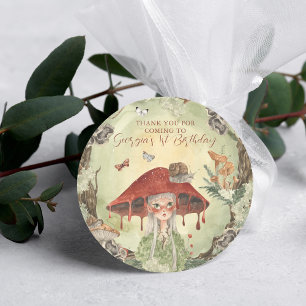 魔法の秋の森の妖精  誕生日 ラウンドシール