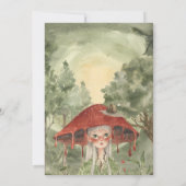 魔法の秋の森の妖精 |誕生日 招待状 (裏面)