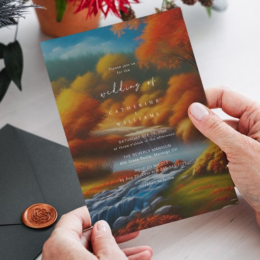 魔法の秋結婚フォレスト – Romantic Reverie 招待状