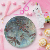 魔法の空に落ちたブロンズ色のトンボ ペーパープレート (パーティー)