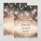 魔法の空の木の輝き 星と雲のスイート16 招待状 (正面/裏面)