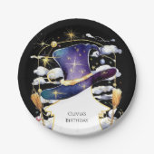 魔法の箒おもしろいウィザード誕生日 ペーパープレート (正面)