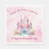 魔法の節目の日をプリンセス誕生日 スタンダードランチョンナプキン (正面)