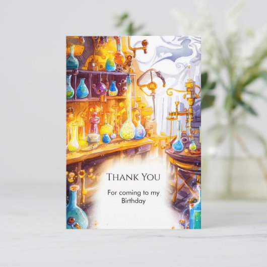 魔法の簡単実験　科学者の誕生日 サンキューカード (スタンド正面)