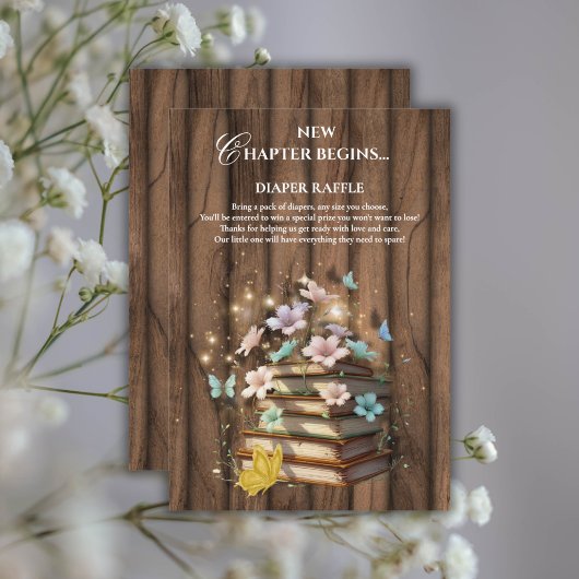 魔法の素朴ストーリーブックベビーシャワー エンクロージャーカード