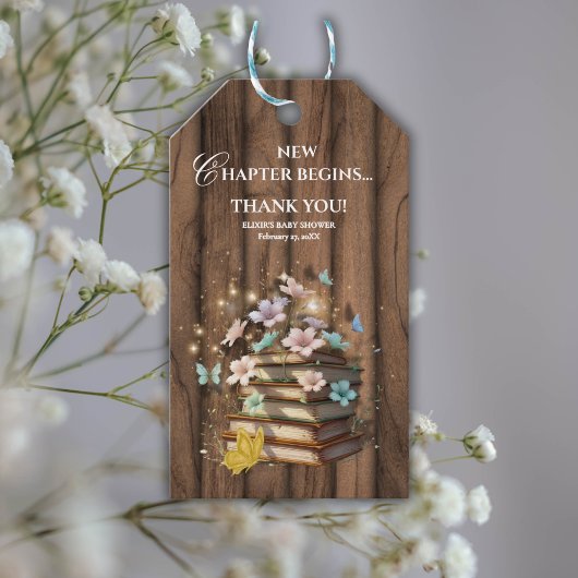 魔法の素朴ストーリーブックベビーシャワー ギフトタグ