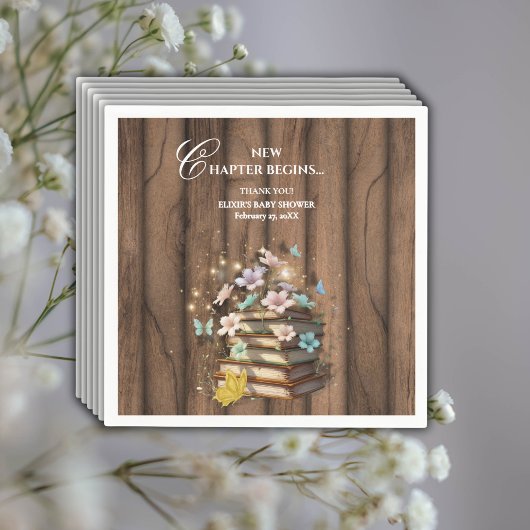 魔法の素朴ストーリーブックベビーシャワー スタンダードカクテルナプキン