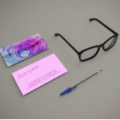 魔法の紫と青の水の色の宝石 名刺