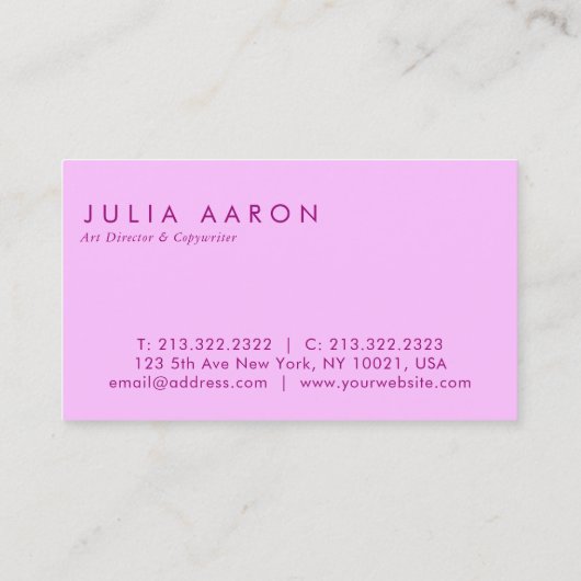 魔法の紫と青の水の色の宝石 名刺 (裏面)