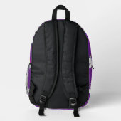 魔法の紫のユニコーンパラダイス プリントバックパック (裏面)