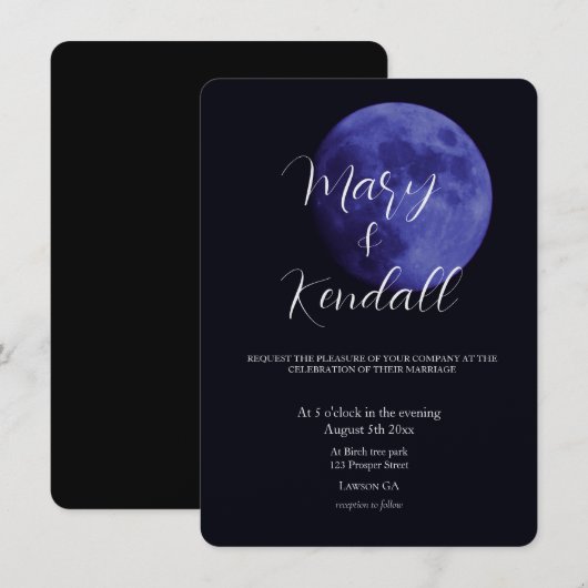魔法の紫の月写真 招待状 (正面/裏面)