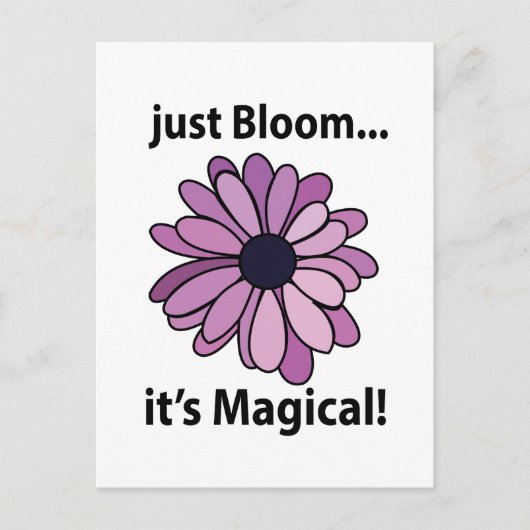 魔法の紫の花が咲いた　その魔法がほとばしる ポストカード (正面)