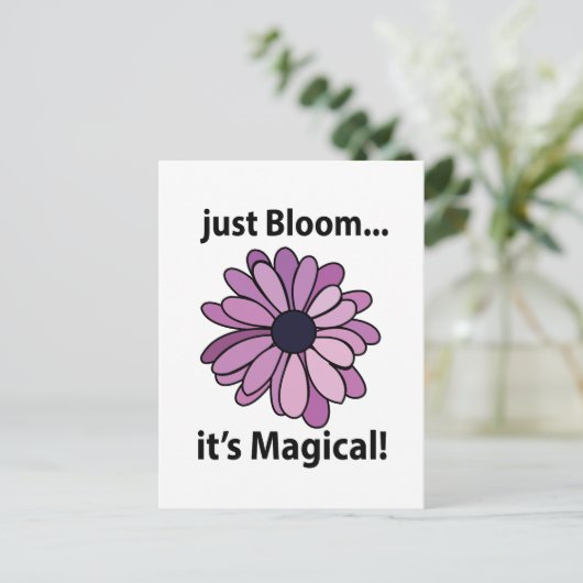 魔法の紫の花が咲いた その魔法が始まる ポストカード (スタンド正面)