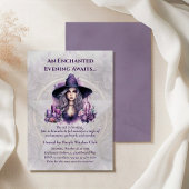 魔法の紫の魔女 ハロウィンパーティーの招待状 招待状