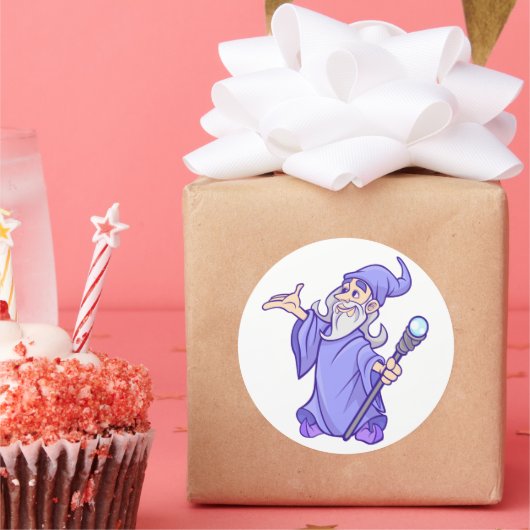 魔法の紫の魔法使い魔術師 ラウンドシール (パーティー)