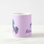 魔法の紫色および青い養育ユニコーン|は信じます コーヒーマグカップ (中央)