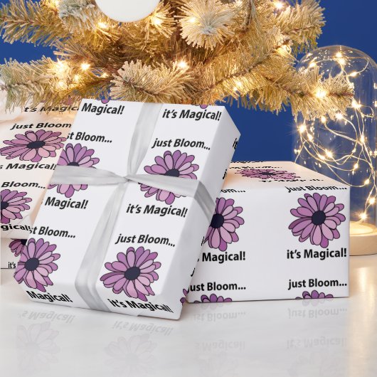 魔法の紫色の花ジャスト開花その魔法 ラッピングペーパー (クリスマス)