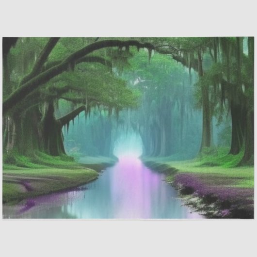 魔法の紫色のBayou Louisianaデコページ 薄葉紙 (正面)