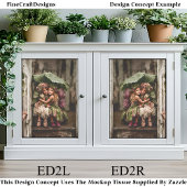 魔法の紫陽花の妖精たち 雨の中 ED2L デコパージュ 薄葉紙
