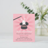 魔法の細い棒およびバニーの子供の誕生日のパーティー 招待状 (スタンド正面)