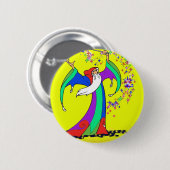 魔法の細い棒との魔法使いの鋳造のカラフルの綴り 缶バッジ (正面&裏面)