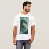魔法の緑と白のドラゴンスイミングTシャツ Tシャツ (正面フル)