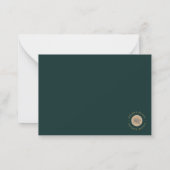 魔法の緑と茶色のルナモスサンキューカード ノートカード (裏面)