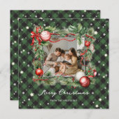 魔法の緑の星空の写真メリークリスマスカード シーズンカード (正面/裏面)