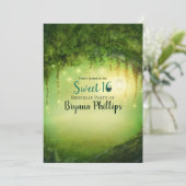 魔法の緑の森ランタン Sweet 16 パーティー 招待状 (スタンド正面)