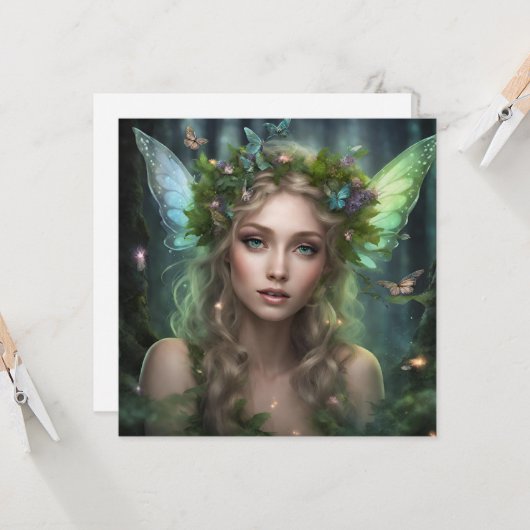 魔法の美しい自然フォレストフェアリー カード (正面/裏面インサイチュ)