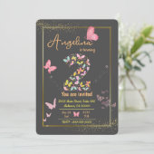 魔法の羽ばたき蝶かわいい第2の誕生日 招待状 (スタンド正面)