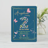 魔法の羽ばたき蝶かわいい第2の誕生日 招待状 (スタンド正面)