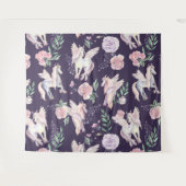 魔法の翼のあるポニー模様 タペストリー (正面(横))