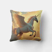 魔法の翼ユニコーン空モノグラム名 クッション (裏面)