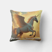 魔法の翼ユニコーン空モノグラム名 クッション (裏面)