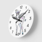 魔法の翼ユニコーン ラウンド壁時計 (傾斜)