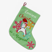 魔法の聖降誕祭の一角獣 ラージクリスマスストッキング (正面 (吊り時))