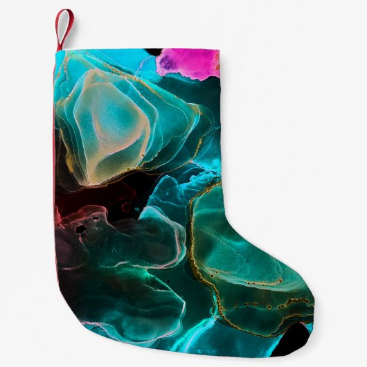魔法の背景。手絵を描。フローの創造性の水 スモールクリスマスストッキング (正面)