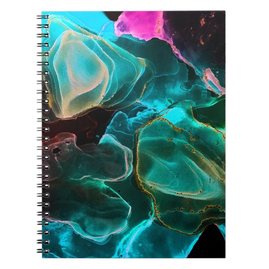 魔法の背景。手絵を描。フローの創造性の水 ノートブック (正面)