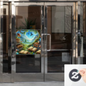 魔法の自然と古い本のウィンドウにしがみつく ウィンドウサイン (オフィスドア)